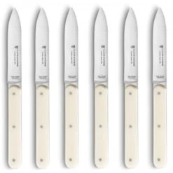 Coffret 6 Couteaux à Steak Navette 6.16 Manche Nacrine