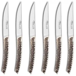 Coffret Hêtre 6 Couteaux à Steak Le Thiers® Manche Bois De Cerf