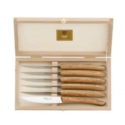 Coffret Hêtre 6 Couteaux à Steak Le Thiers® Manche Bois