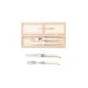Coffret Hêtre 1 Couteau + 1 Fourchette Laguiole Mitre Inox Manche Méthacrylate