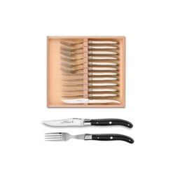 Célèbre Couteaux Magasin -Célèbre Couteaux Magasin coffret hetre 6 couteaux et 6 fourchettes super laguiole mitre inox manche nacrine ivoirine 2