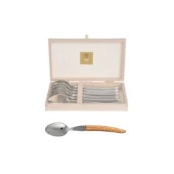 Coffret Hêtre 6 Cuillère à Café Le Thiers® Manche Bois D'olivier