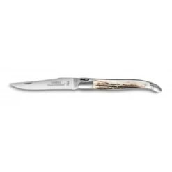 Couteau De Poche Laguiole Traditionnel 12cm Manche Cerf Mitre Inox