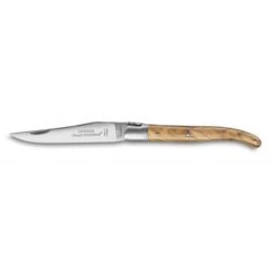 Couteau De Poche Laguiole Traditionnel 12cm Manche Bois Mitre Inox