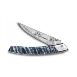 Couteau De Poche Le Thiers® RLT Lame Damas Manche Molaire De Mammouth
